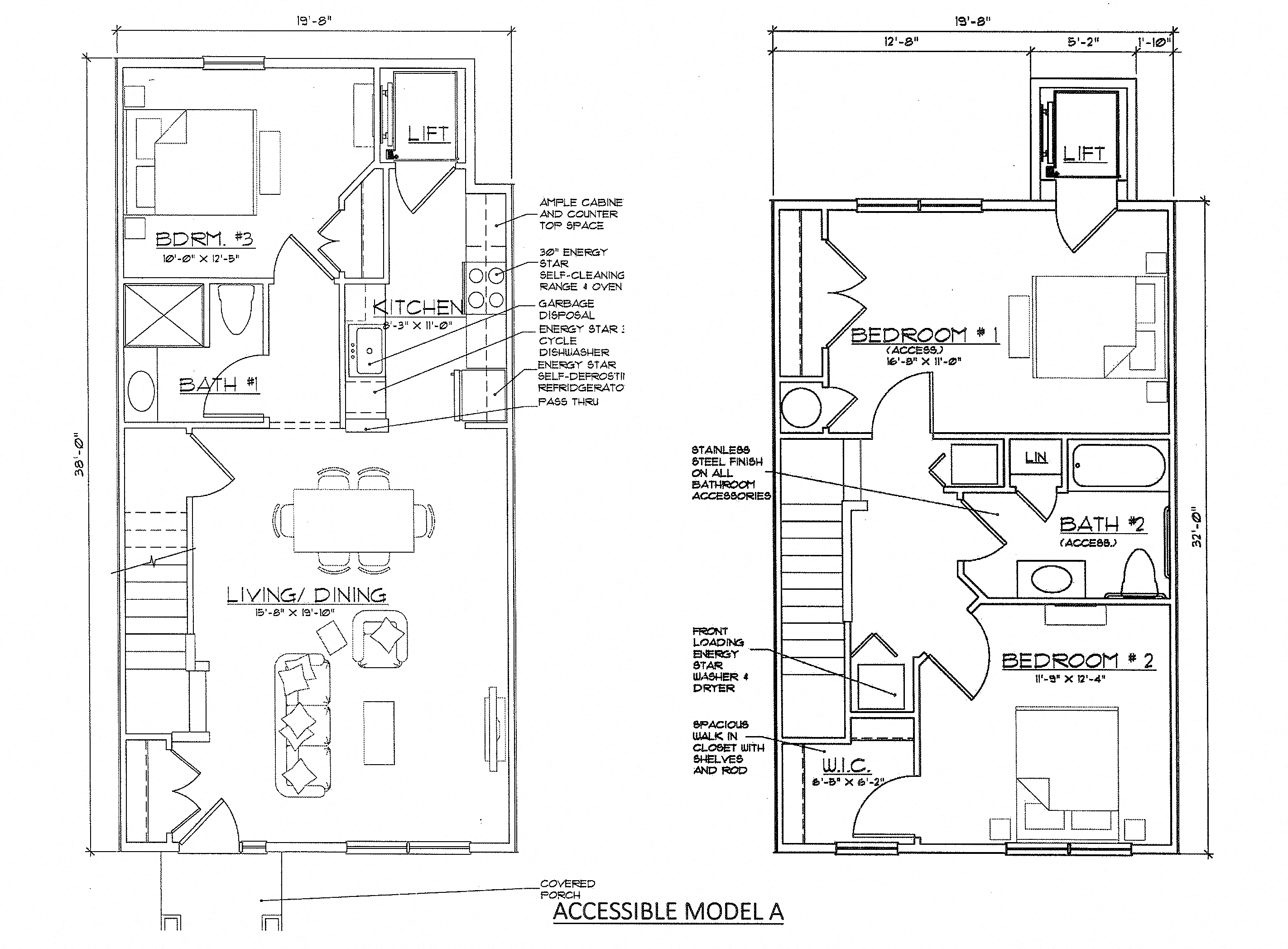 Floor plan for 3 beds, 2 baths, 1420 sqft